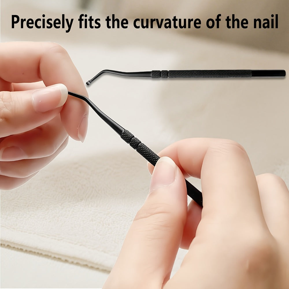 Heavy Duty Toenail Clipper Set 7pcs for Seniors Angled Curved Stainless Steel Blades Splash Guard Long Handle Nail File Pedicure Tool Kit Thick Nails