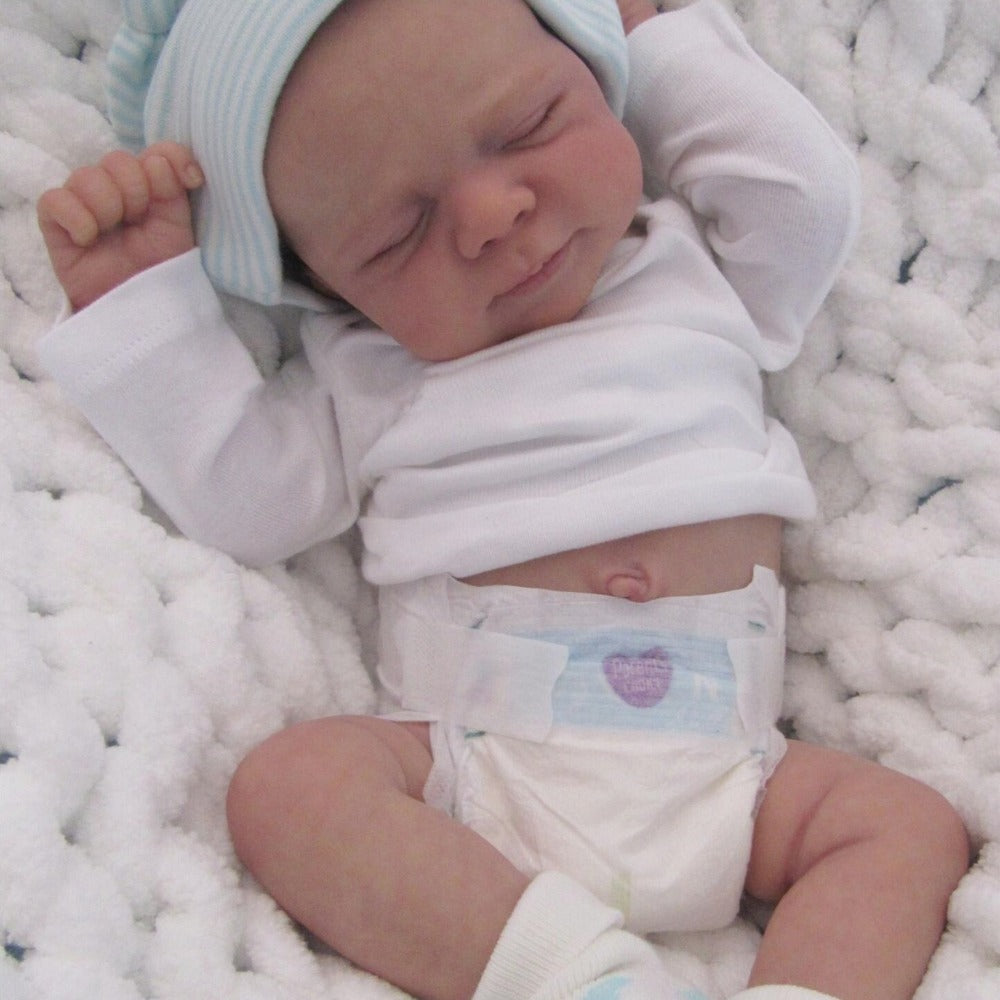 Reborn Baby Doll 19 Inch Full Vinyl Body – Realistic 48cm Newborn Girl with 3D-Painted Skin, Visible Veins, Implanted Eyelashes, Bathable, Movable Limbs, Role-Play & Collector Gift for Kids Ages 3+