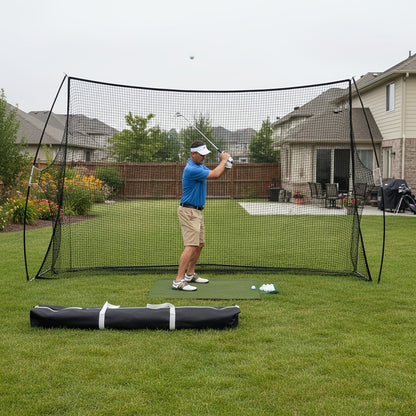 Golf Practice Net with Target & Swing Guide - 7x10 FT & 7x7 FT Driving Range Training Net, Easy Assembly, Indoor Outdoor Use, Professional Golf Training Aid for Backyard Home