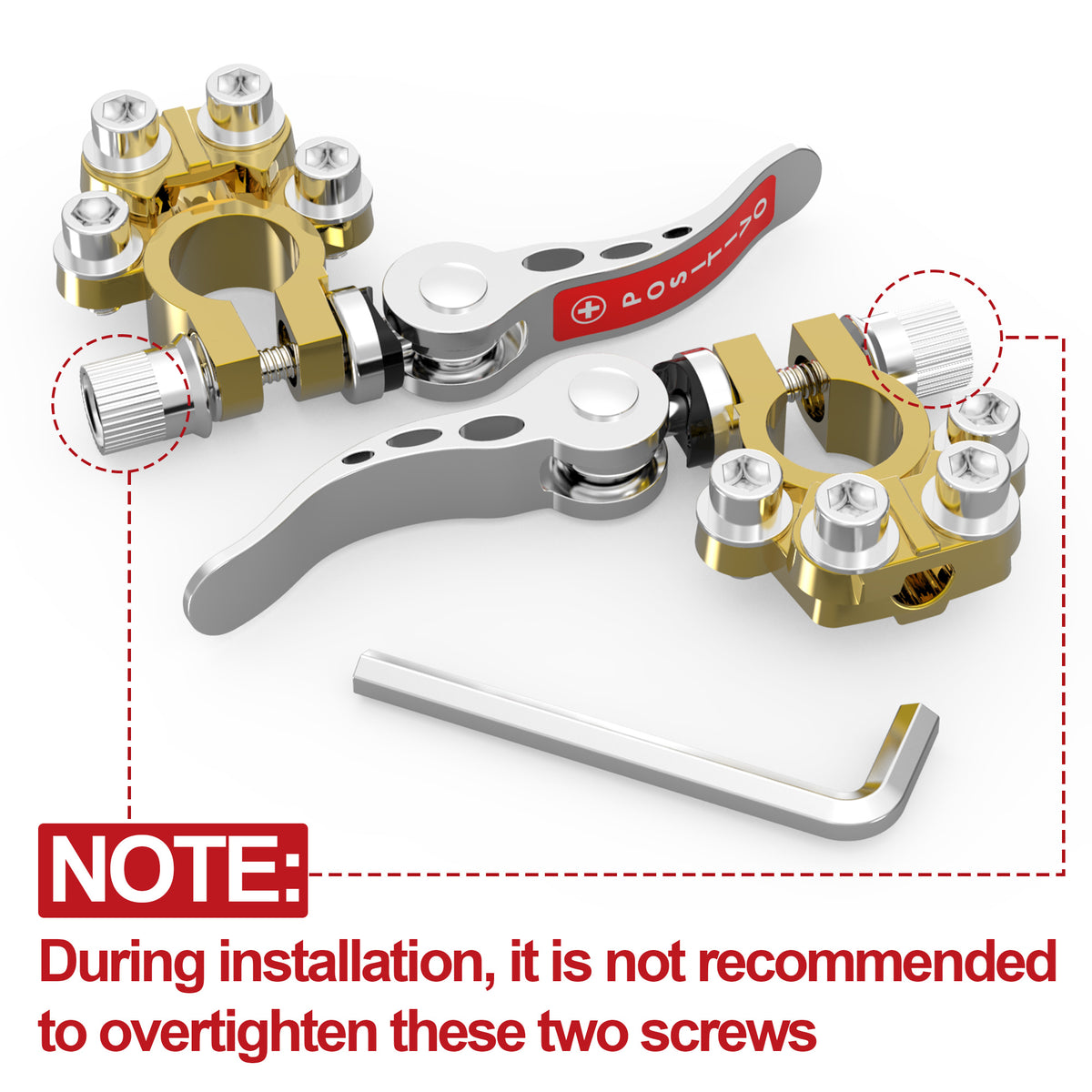 Car Battery Terminal Connectors, 1 Set 4 Way Quick Release Disconnect Car Battery Terminal, Compatible With Cars, Vans, Trucks and More