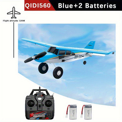 RC Airplane QIDI560 M7 Brushless Fixed Wing – 6-Channel 6-Axis Gyro Remote Control Plane with 3D Stunts, EPP Foam Aircraft, 120M Range, 2 Batteries Included, Gift for Beginners & Hobbyists