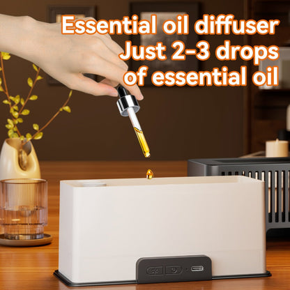Flame Humidifier with 7-Color Simulated Fire Effect | USB Aromatherapy Essential Oil Diffuser & Cool Mist Humidifier for Living Room, Bedroom & Office | Atmosphere Decor Gift | Black & White