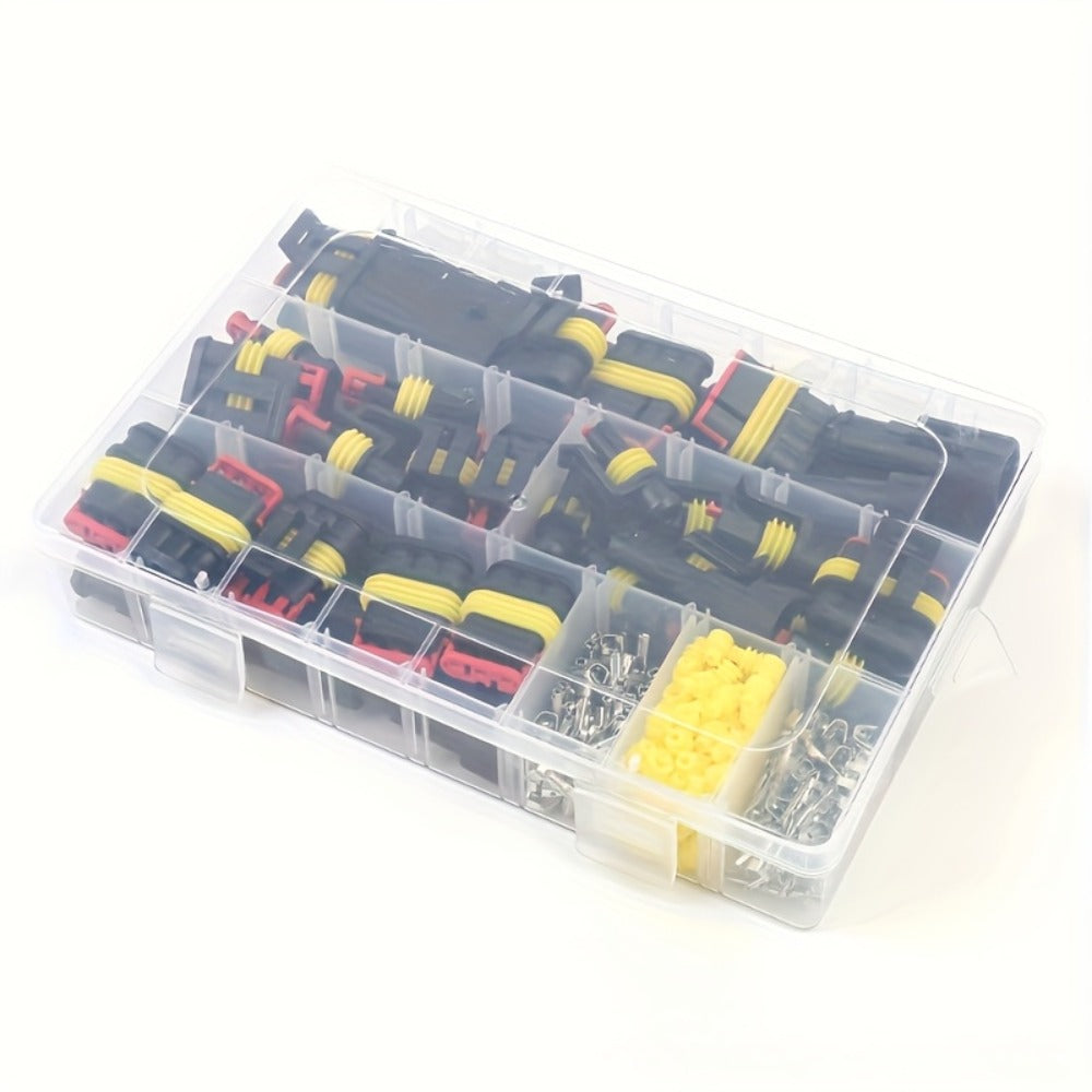 Automotive Electrical Connector Terminal Kit 355PCS - 1/2/3/4 Pin Wire Plug Set for Car Repair, Wiring Harness & Electrical Maintenance, Universal Fit
