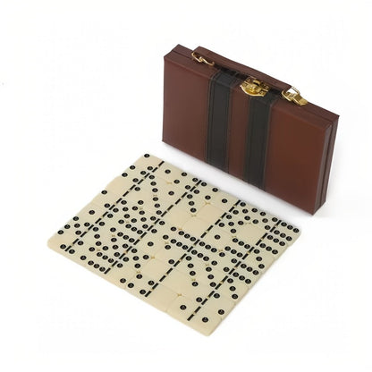 Double 6 Domino Set with Storage Case & Metal Spinner - 28 Tiles Classic Black Domino Game for Adults Kids Family | Premium Packaging 1 or 2 Pack | Holiday Christmas Thanksgiving Birthday Gift