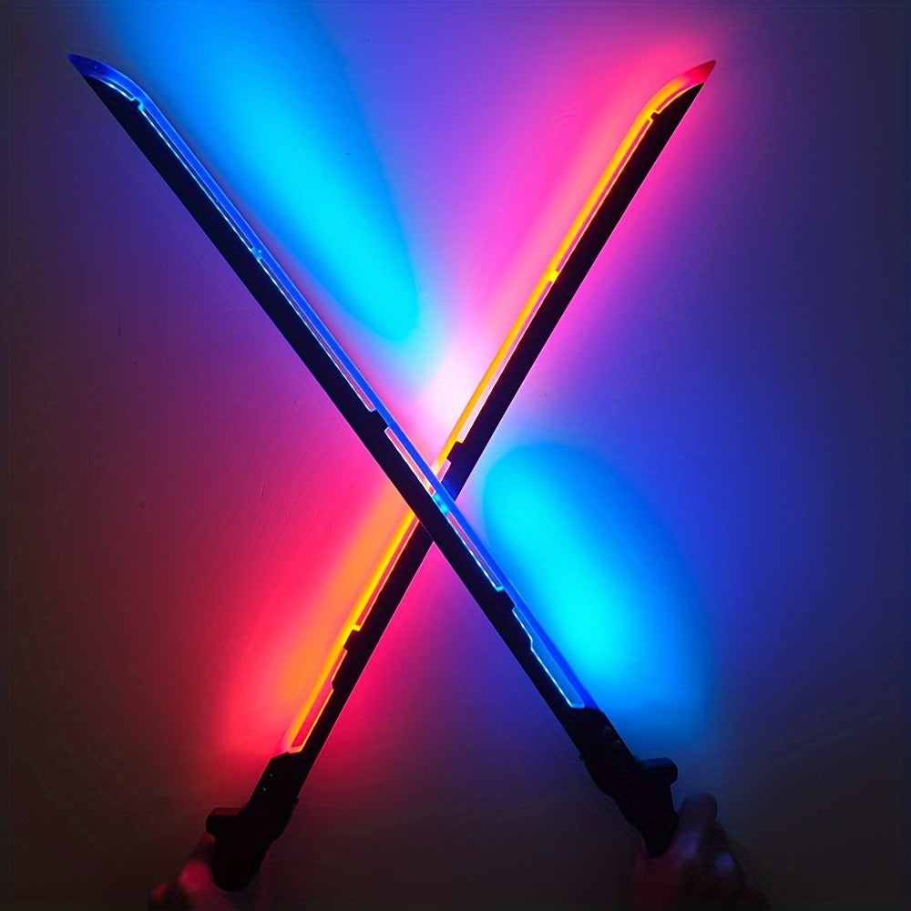 LED Samurai Sword Cyberpunk Glowing Katana 80cm – Acrylic Light-Up Blade for Halloween Costume Party Cosplay Sci-Fi Anime Props, Rechargeable Cool Gift for Teens & Adults, 5 Colors