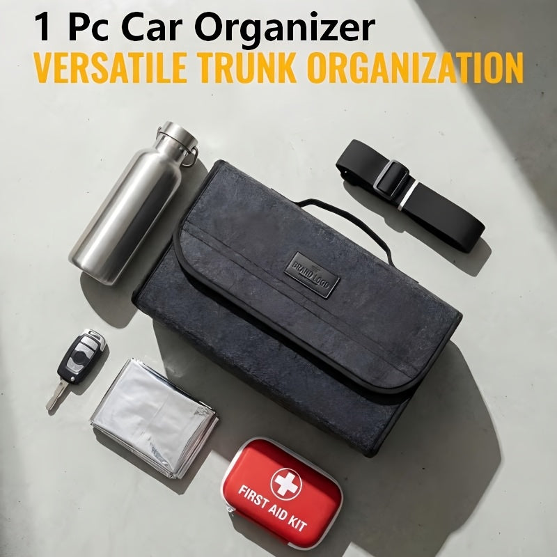 1pc Foldable Storage Box, Dual-Use Soft Storage Container for Car and Home, Lightweight Trunk Organizer