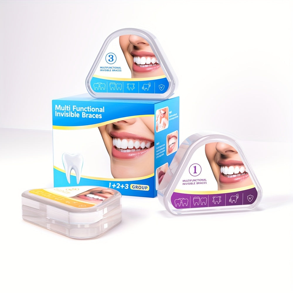 Teeth Straightener 3-Stage Orthodontic Braces Set – Progressive Alignment for Different Periods, Dental Care Teeth Straightening Kit for Adults & Teens, Comfortable Oral Care Orthodontic Brace