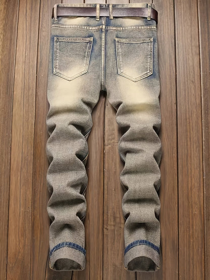 Men's Slim Fit Jeans - Classic Wash Clean Finish Streetwear 202149