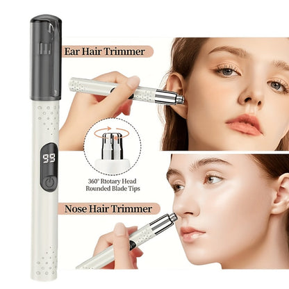 Nose Hair Trimmer Electric – USB Rechargeable Stainless Steel Unisex Trimmer for Nose, Ear & Eyebrow Hair, No-Pull Painless Cutting, Portable Stylish Design for Men & Women