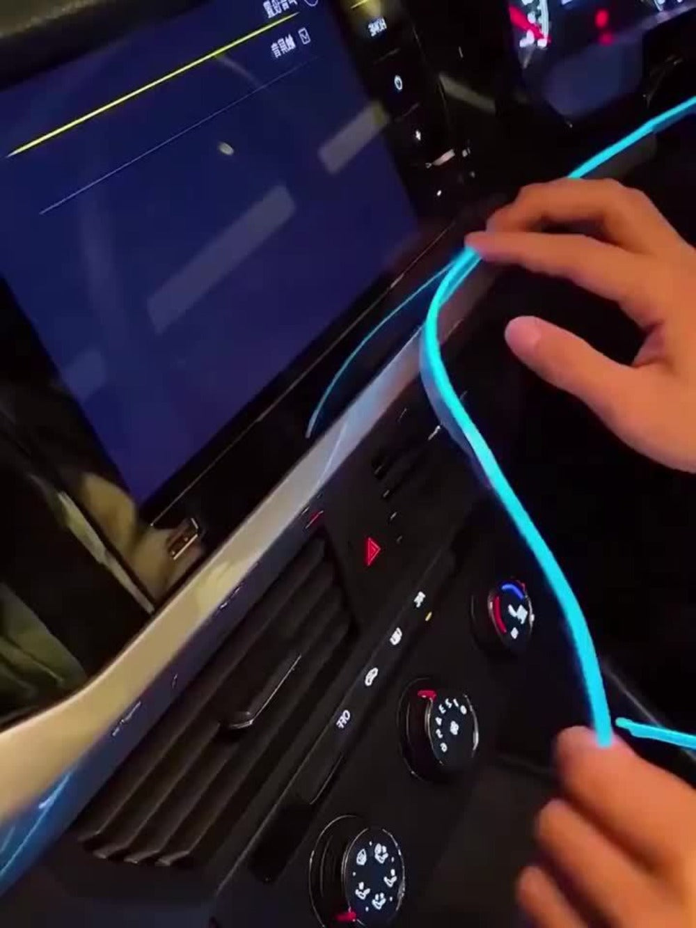 Car Interior Ambient Light Strip 3M, APP Control Music Sync 7-Color LED Atmosphere Lighting Kit for Door Console Dashboard, Rhythm-Reactive Neon Accent Lights for All Vehicles