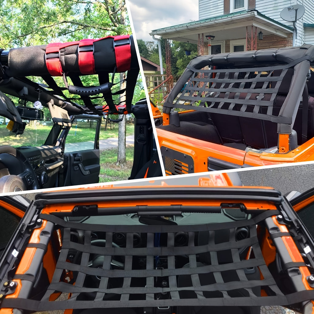 Mesh Cargo Net Roof Top Netting Hammock for Jeep 1987-2023 for Wrangler YJ TJ JK JL & for Gladiator JT Accessories