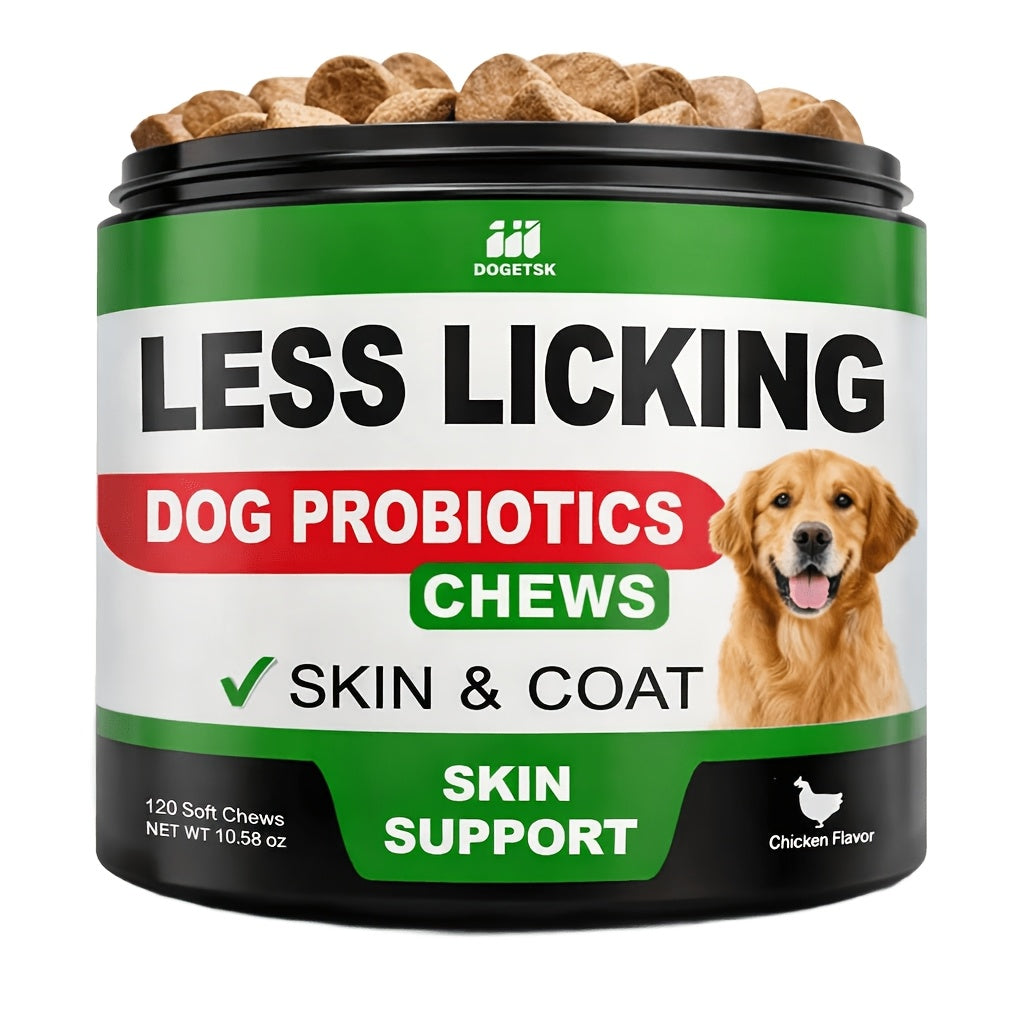 Dog Immune & Gut Support Chews 120ct – Chicken Flavor Soft Chews for Healthy Skin & Coat, Digestive Health & Immune Boost – Daily Wellness Supplement for All Breeds & Ages