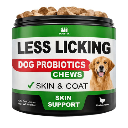 Dog Immune & Gut Support Chews 120ct – Chicken Flavor Soft Chews for Healthy Skin & Coat, Digestive Health & Immune Boost – Daily Wellness Supplement for All Breeds & Ages