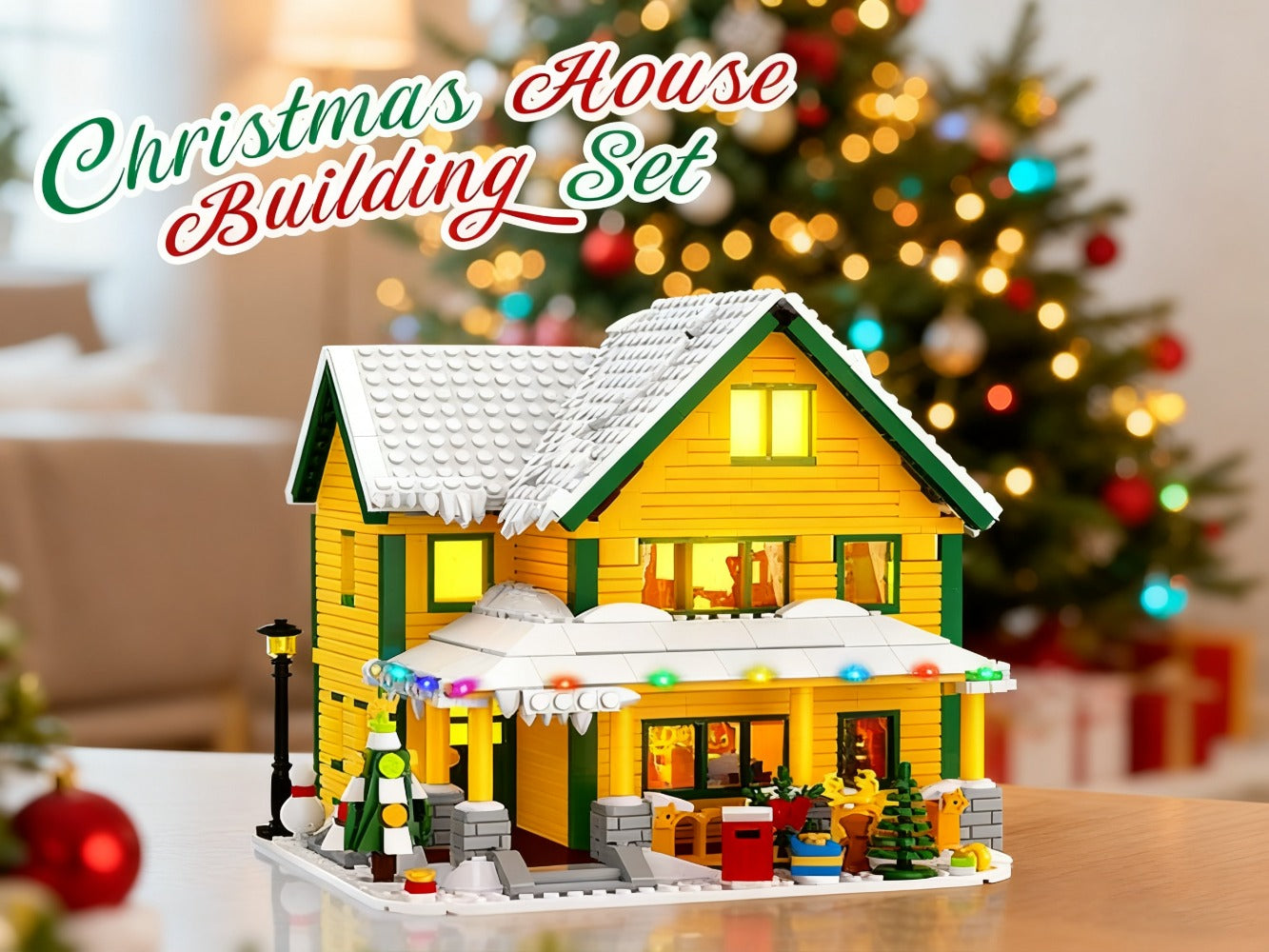 Christmas Story Building Blocks Set 1146 Pcs – LED Lit Classic Movie Style Christmas House Model Character Figures Holiday Display Decoration Family Gift Adults Kids