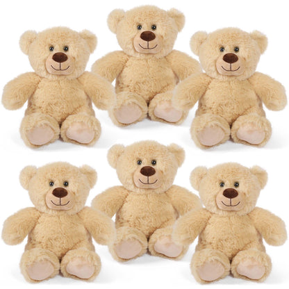 Teddy Bear Stuffed Animals Bulk 6 Pack 8 Inch – Soft Plush Bear Toys for Kids Boys Girls, Party Favors Classroom Prizes Carnival Rewards, Christmas Birthday Baby Shower Gifts, Dark & Light Brown Mixed
