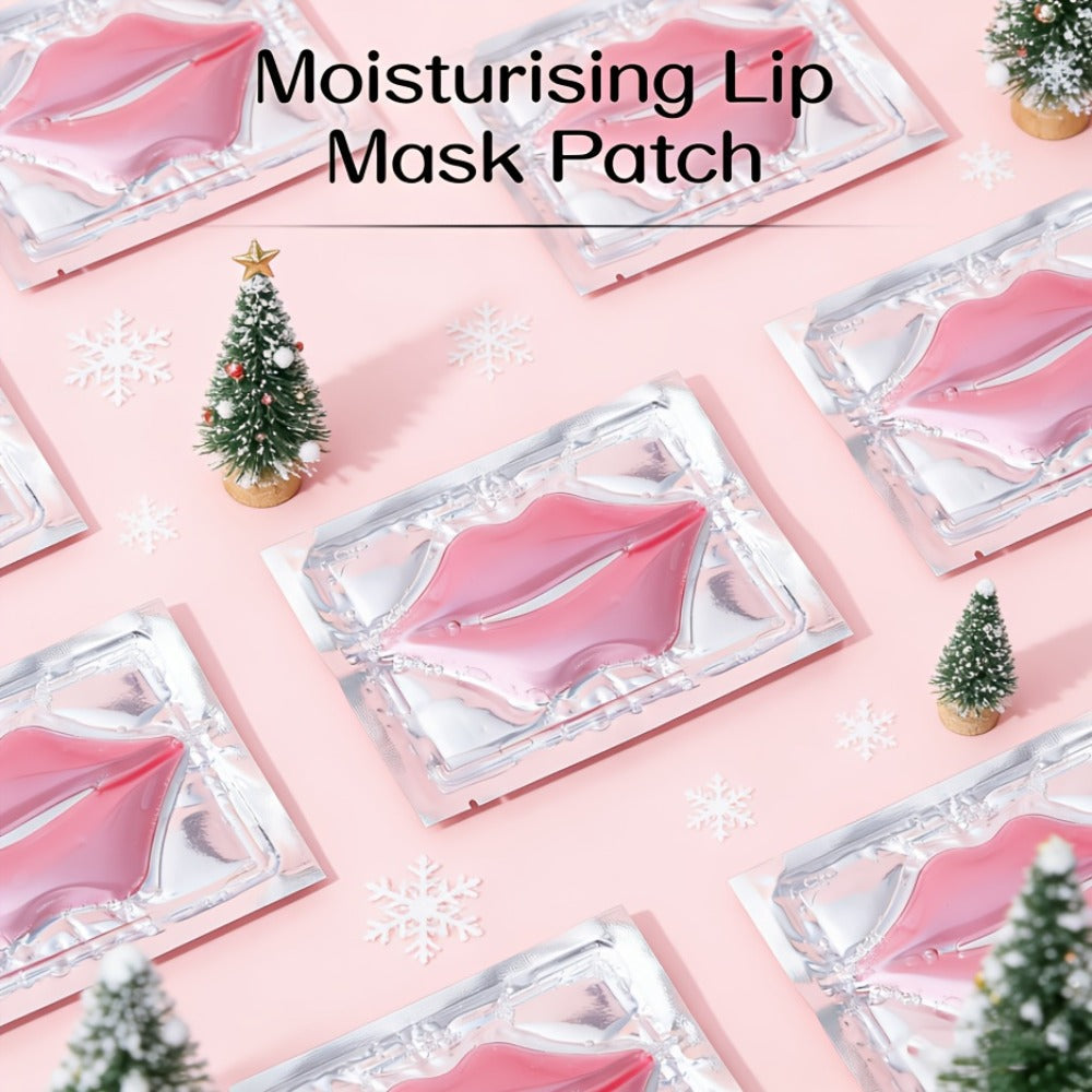 Lip Mask 50 Pcs Crystal Pink Hydrating Patches – Deep Moisturizing Lip Treatment for Dry Dull Lips, Plumping Lip Care Gift Set for Women Mothers Bulk Party Favor