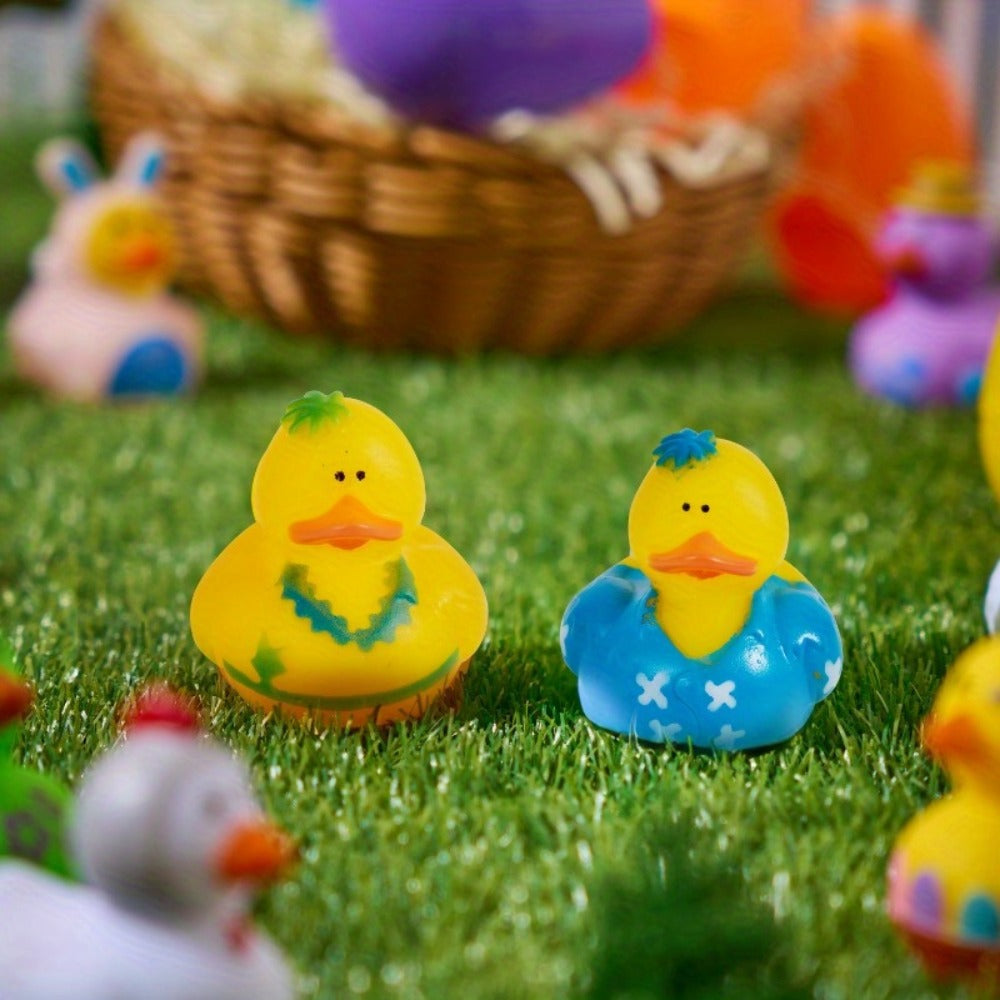 Mini Rubber Ducks 15 Pack with Mesh Bag – Assorted 2-Inch Multicolor Bath Duckies for Kids Birthday Party Favors, Pool Games, Baby Shower Decorations, Easter Basket & Goodie Bag Stuffers