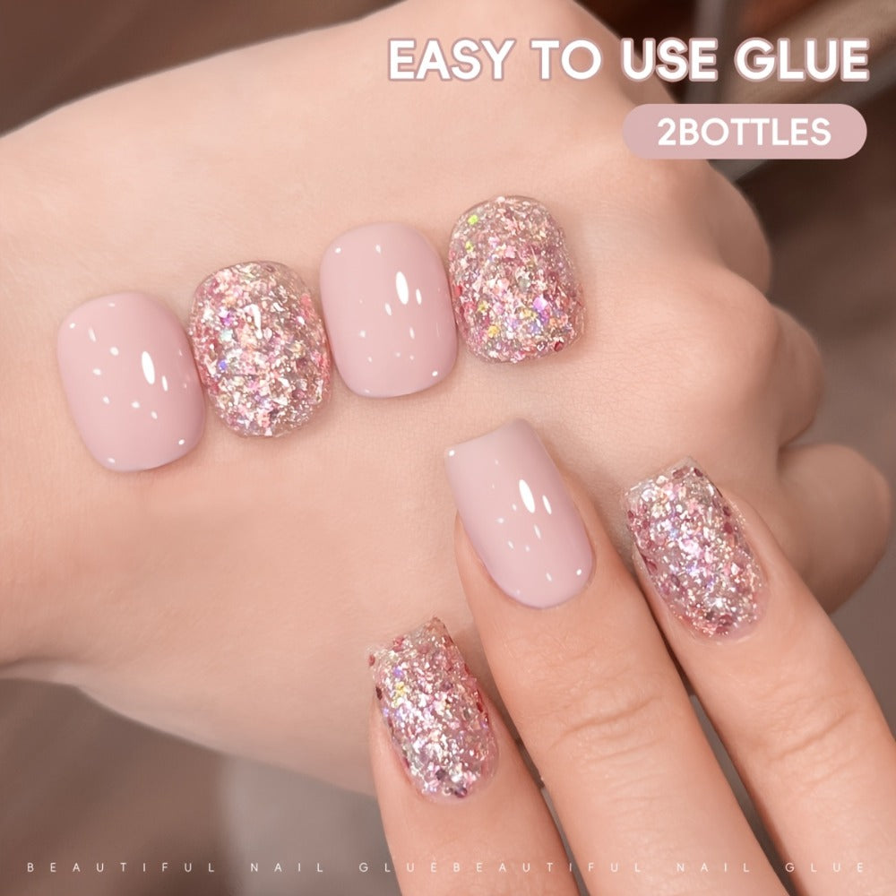 Holographic Glitter Gel Nail Polish Set 2pcs Magnetic Cat Eye UV LED - Sequin Candy Shimmer Long Lasting Chip Resistant Nail Art Kit for Salon & Home DIY Women 0.51oz Each Photo Frame Bottle