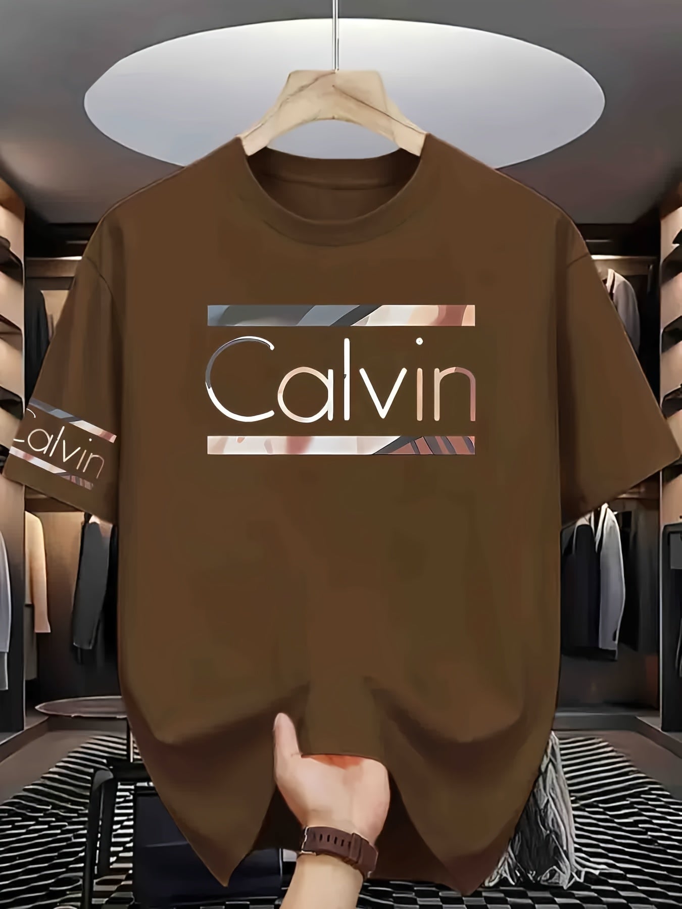 Men's Graphic Print T-Shirt - Crew Neck Short Sleeve 124709