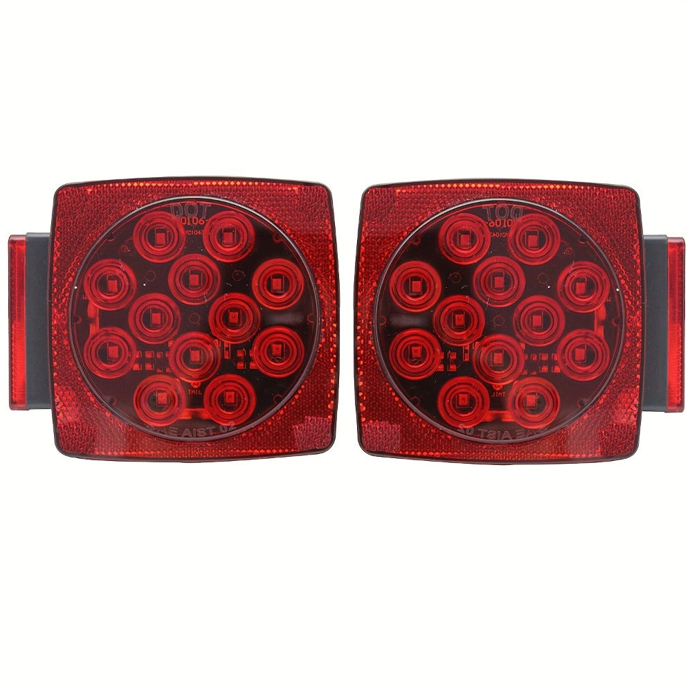 12V LED Trailer Tail Lights Kit - Stop, Turn Signal, Brake & License Plate Light for Trailers Under 80" - Boat, RV, Camper, Truck