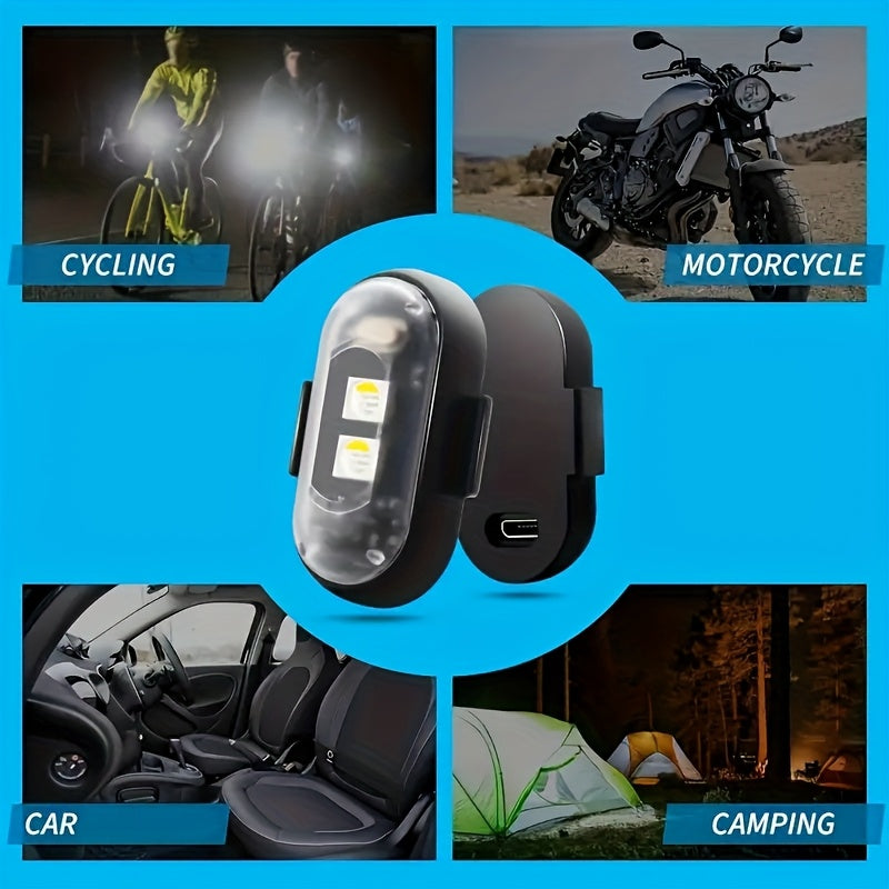 2/4/6/8 LED Lights with Remote Control, 8-color USB Charging High Brightness LED Lights, Mini Bike Lights, Ideal Gift for Car, Drone, Motorcycle, And Bicycle Drivers
