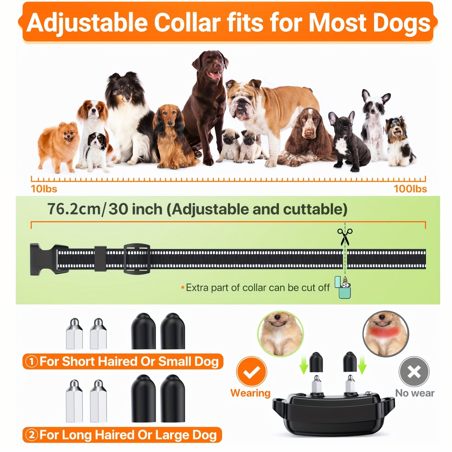 Dog Training Collar with Remote 2300ft - Rechargeable E-Collar with Beep Vibration Shock Modes Security Lock for Large & Medium Dogs
