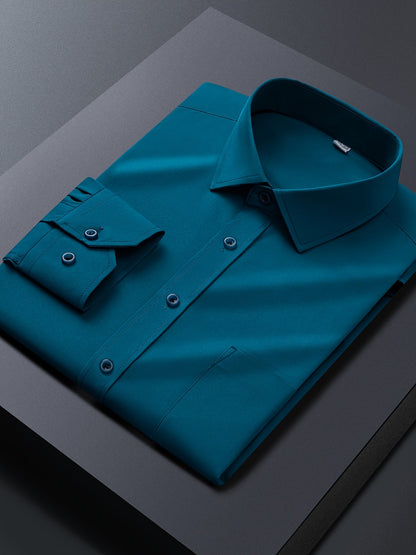 Men's Solid Long Sleeve Dress Shirt - Stretch 2