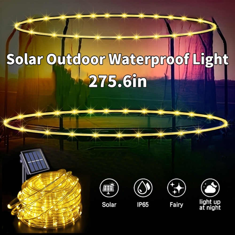 Solar Trampoline Lights for Kids – IP65 Waterproof LED Trampoline Accessories, 8 Dynamic Modes, Solar Powered Outdoor Light for 8-16ft Trampolines | Warm White, Multicoloured, White