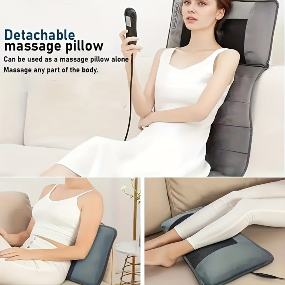 Full Body Shiatsu Massage Mattress – 10-Zone Vibration with Neck Kneading & Hot Compress, 12V Safety Voltage Massage Mat for Back Neck & Waist Relief, Home Relaxation Gift for Men Women