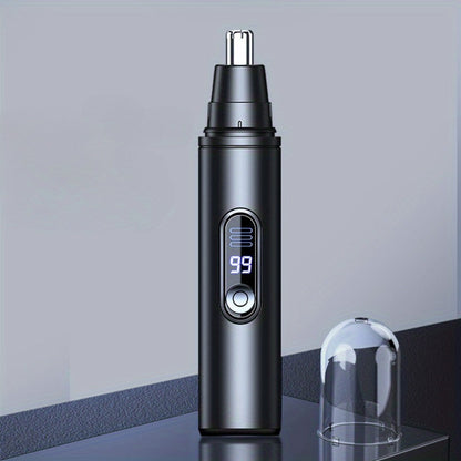 Nose Hair Trimmer Electric Painless 3-in-1 USB Rechargeable with LED Display – Trims Nose Ear Hair Eyebrows Waterproof Grooming Device for Men Women