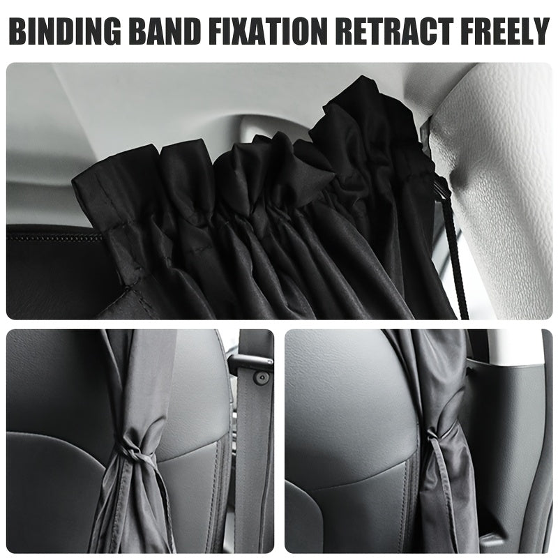 Car Curtains That Block 99% of Light, Including One Curtain for The Rear Seat Divider And Two for The Rear Side Windows, Designed for Wide Sedans And Suvs, Providing Sunshade Coverage (Set of Three Extra-Large Car Curtains)
