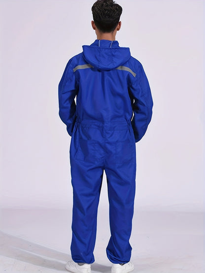 Unisex Work Coveralls - Multi-Zipper Pocket Design