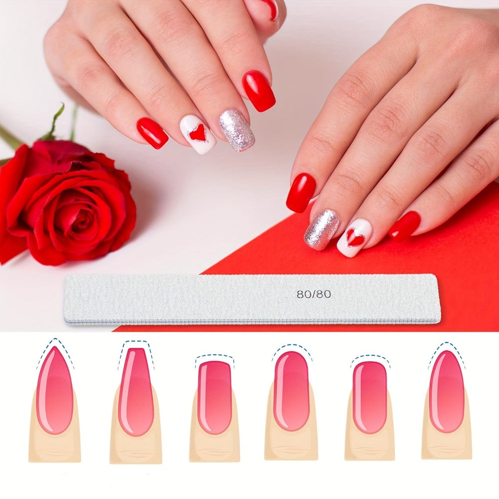 Professional Nail Files 50pcs Bulk Set Double Sided Emery Boards – 80/80, 100/100 & 100/180 Grit Options for Acrylic, Gel & Natural Nails | Washable Reusable Nail Shaping Tools for Home & Salon