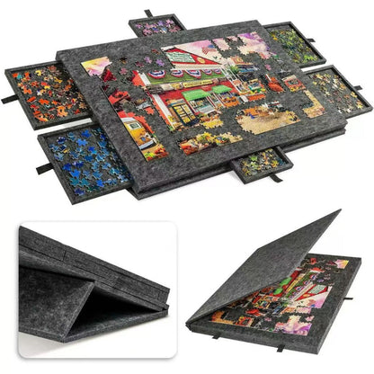 Jigsaw Puzzle Board with Drawers & Storage for 1000 & 1500 Piece Puzzles – Portable Non-Slip Puzzle Table Mat, Multiple Sizes & Colors, Perfect Gift for Puzzle Lovers & Adults
