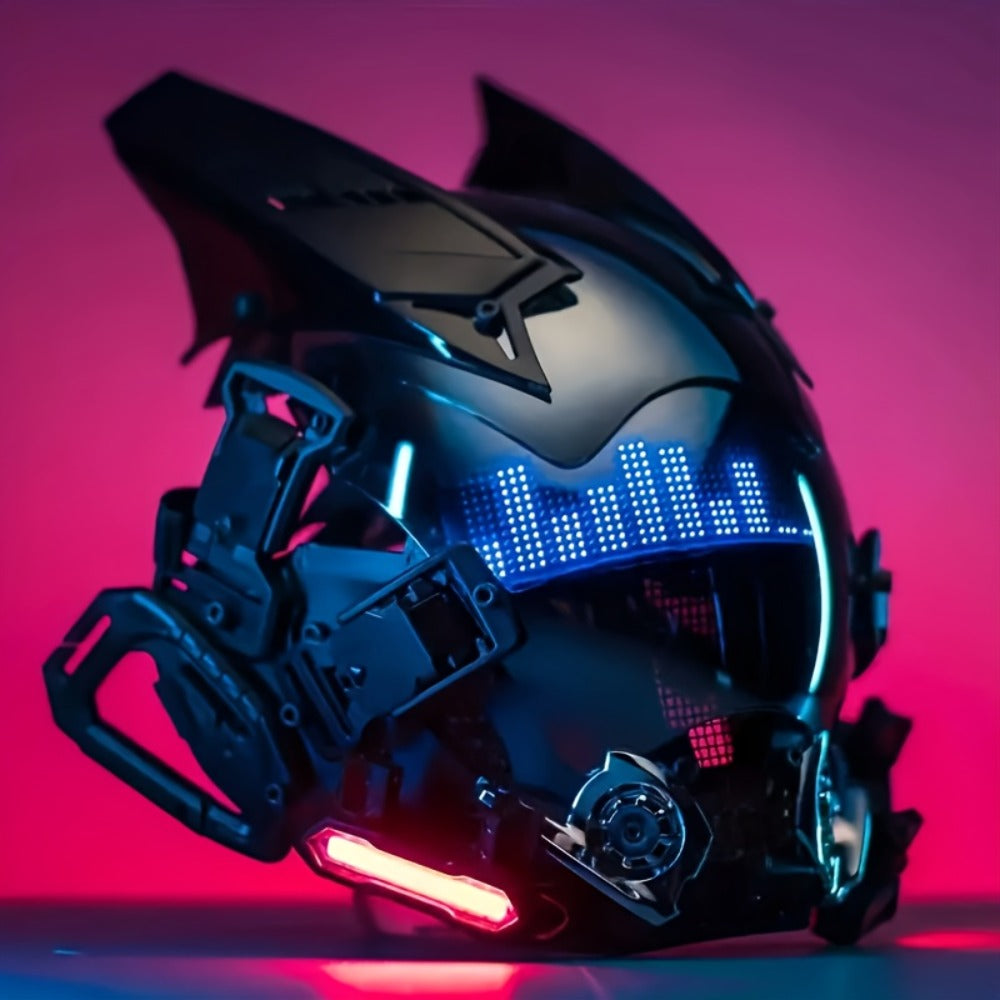 LED Wireless Cyberpunk Mask Light Up – Remote Control Sci-Fi Face Mask for Halloween, Bar Club Rave Party, Stage Performance & Photo Prop, Cool Gift for Men Adults, Black