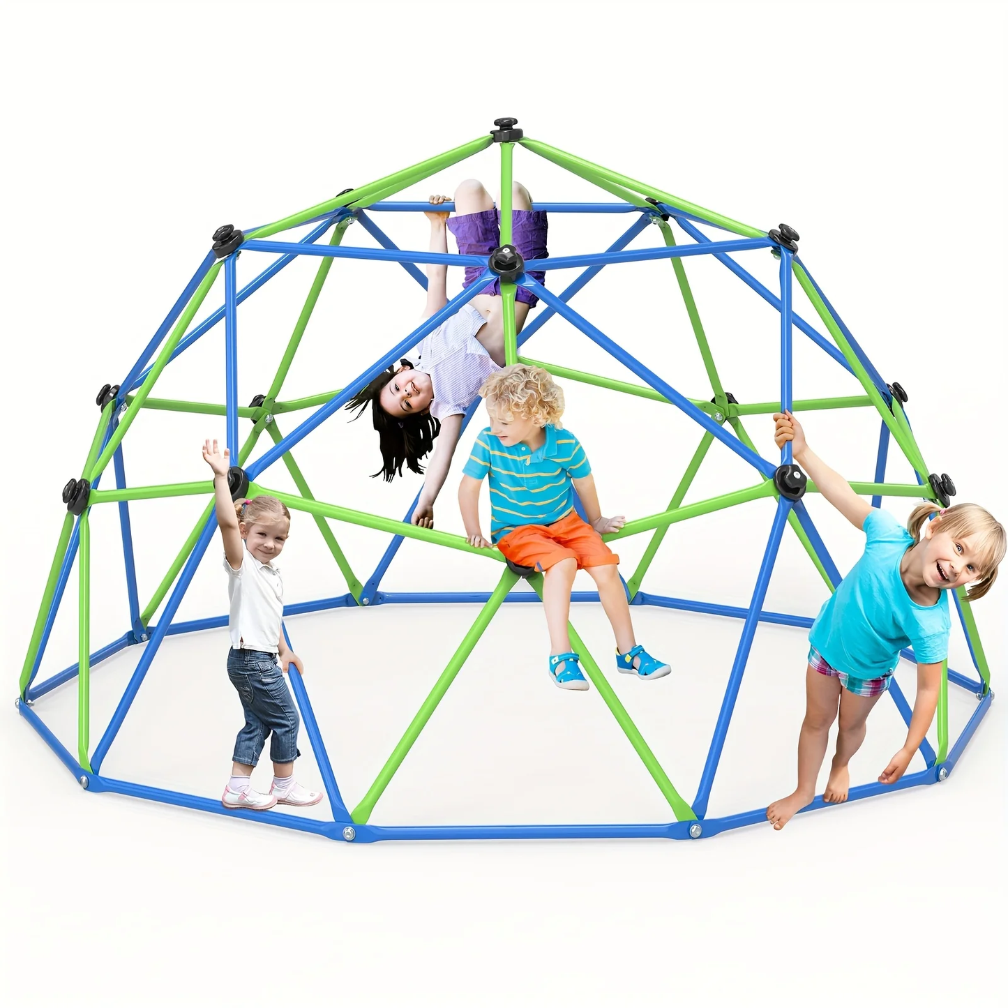 10FT Kids Climbing Dome with Hammock Swing Disc Swing Backyard Jungle Gym Steel Frame Outdoor Play Equipment 1000 LBS Capacity Gift for Boys Girls Ages 3-10