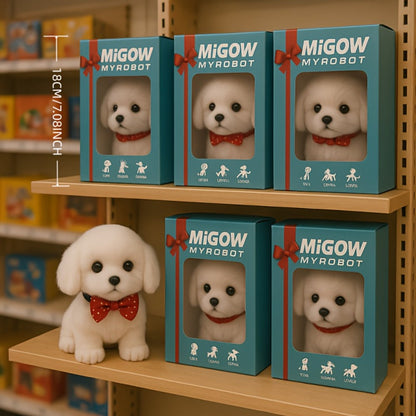 Interactive Robotic White Labrador Puppy Plush Toy | Walks Barks Wags Tail | Realistic Electronic Pet Dog | Gift Box | Birthday Christmas Gift for Kids