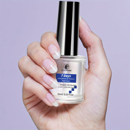 Nail Strengthener Oil Vitamin E Keratin 10ml 7-Day Anti-Breakage — Nail Care Serum with Hyaluronic Acid & Jojoba Oil for Soft Peeling Chipping Brittle Nails | Daily Brush-On Treatment for Women