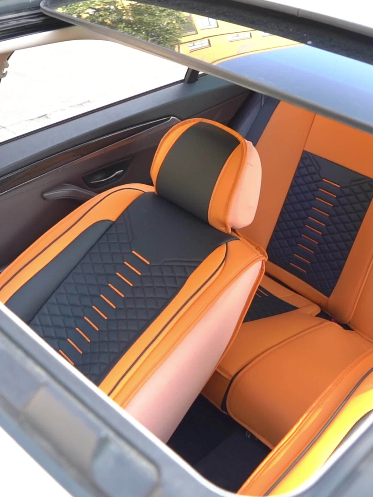 5-Seat Nappa Leather Breathable Perforated Air Hole Universal Car Seat Covers Full Set Full Surrounding Front Back Side Cushion Protector Fit for Most Cars SUV Truck Sedan