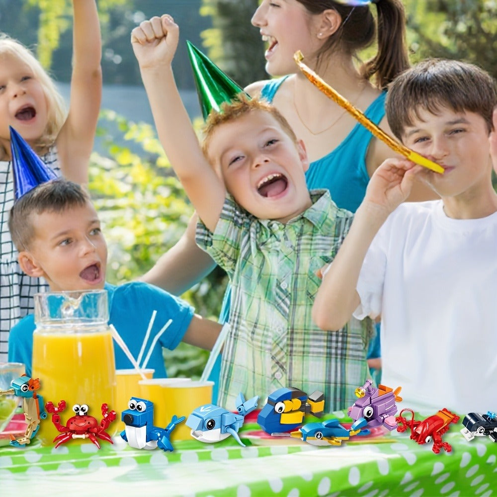 Ocean Mini Building Blocks 30-Pack Party Favors for Kids – Marine-Themed Mini Brick Sets for Birthday Goodie Bags, Classroom Prizes, Stocking Stuffers & Holiday Gifts for Boys & Girls