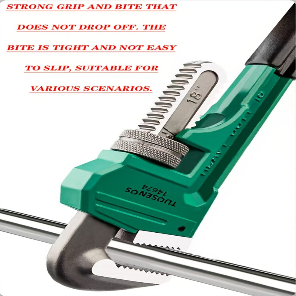Pipe Wrench Professional Heavy Duty - 8", 12" & 18" CR-V Alloy Steel Plumbing Wrench, Non-Slip Ergonomic Handle, 1500 lbs Torque, Fits 1/2"-4" Pipes, for Plumbing, Automotive & Industrial Use