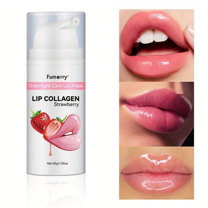 Collagen Lip Mask Overnight Plumping 30g — Moisturizing Repair Treatment for Dry Cracked Chapped Lips Night Care Revitalizing Softens Protects Firms Lip Skin Women 1.05oz