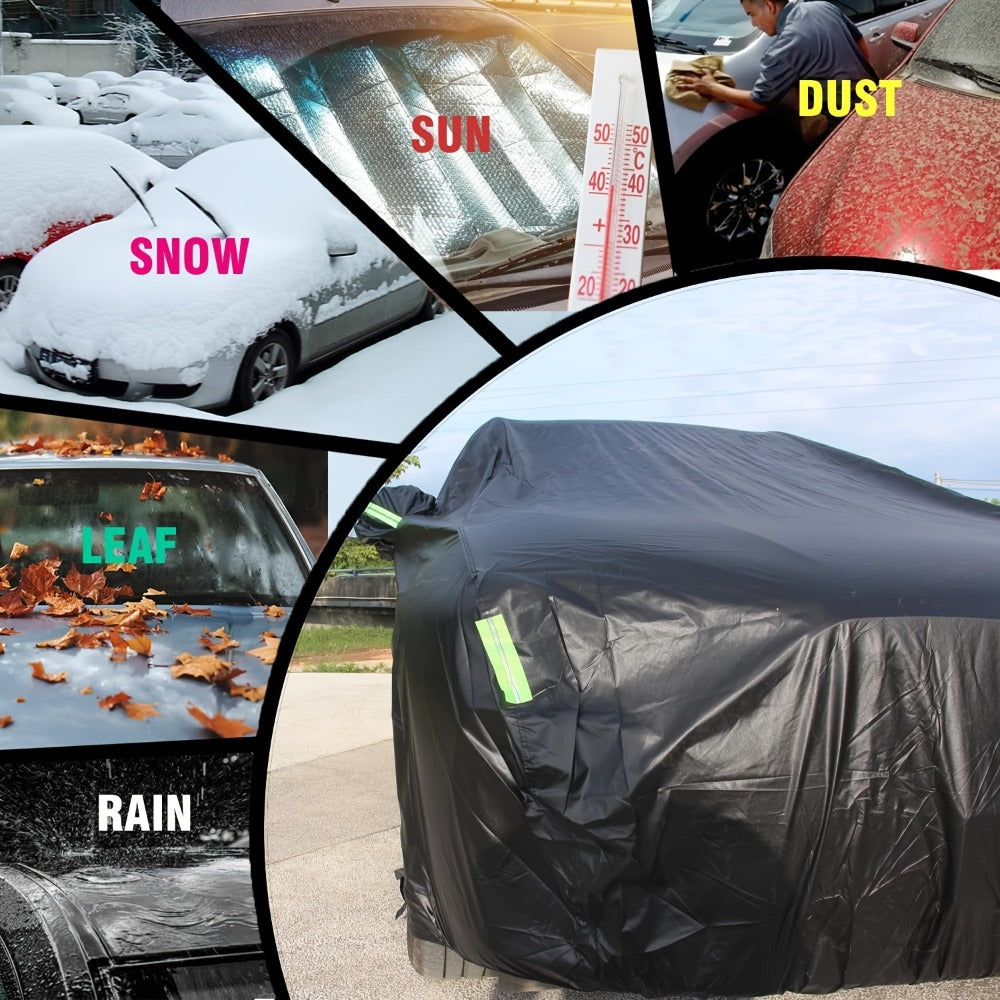 Waterproof Car Cover All Season Outdoor - UV Protection Windproof Dustproof 190T Oxford Cloth Auto Cover for Sedan SUV, Multiple Sizes L XL XXL XXXL with Storage Bag