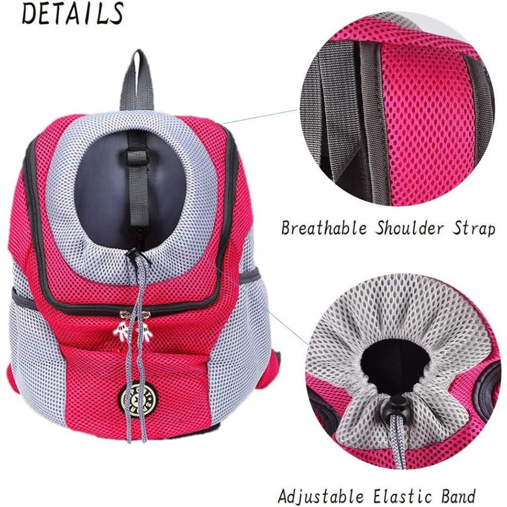 Pet Carrier Backpack Hands-Free - Breathable Cat Backpack Carrier for Cats & Small Dogs Up to 17 lbs, Head-Out Design Dog Backpack Carrier for Hiking Travel Outdoor, Ventilated Mesh Pet Travel Bag Medium