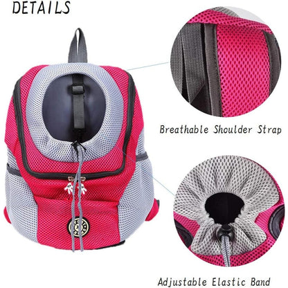 Pet Carrier Backpack Hands-Free - Breathable Cat Backpack Carrier for Cats & Small Dogs Up to 17 lbs, Head-Out Design Dog Backpack Carrier for Hiking Travel Outdoor, Ventilated Mesh Pet Travel Bag Medium