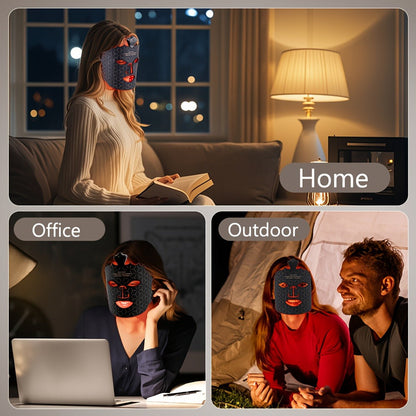 Red Light Therapy Face Mask 7 Color LED – FDA Cleared Silicone Mask for Anti-Aging, Wrinkles, Acne & Skin Whitening, Eye Protection, USB Rechargeable