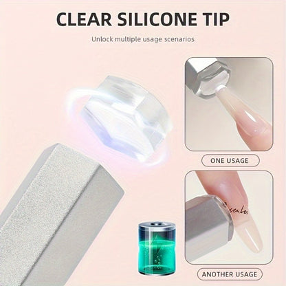 Mini Handheld Nail Dryer LED Lamp USB Powered Fast Dry Gel Polish Curer Portable Small Nail Lamp for Home Salon Travel Manicure DIY Nail Art Black Blue Gray Light Blue