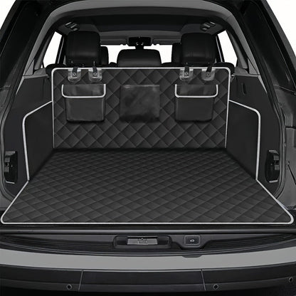 Dog Cargo Liner for SUV Sedan & Van – Waterproof Trunk Mat with Bumper Flap Protector, Non-Slip 600D Oxford, Universal Fit, Scratch & Hair Resistant, Includes Collapsible Dog Bowl