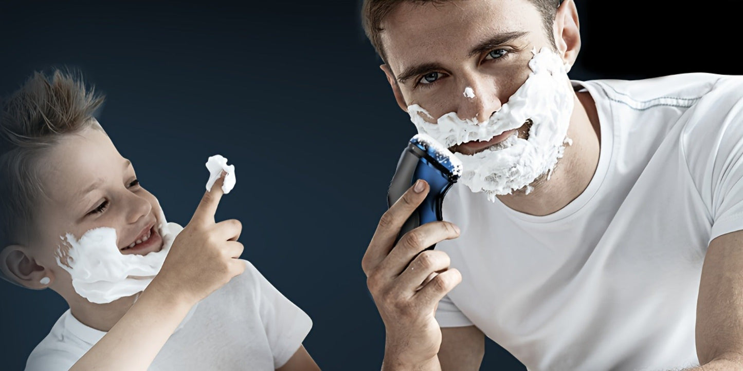 Electric Rotary Shaver for Men – USB Rechargeable Waterproof Cordless with Pop-Up Trimmer, 1-Hour Fast Charge, Stainless Steel Blades, Wet Dry Close Shave, Grooming Gift for Dad Husband Boyfriend