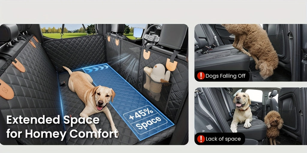 Dog Backseat Expander -Large Space, Dog Car Seat Cover Hard Bottom CanAccommodate 400 Pounds, Sturdy Dog Backseat Expander, Dog HammockCar Dog Lathe, SUV, Truck